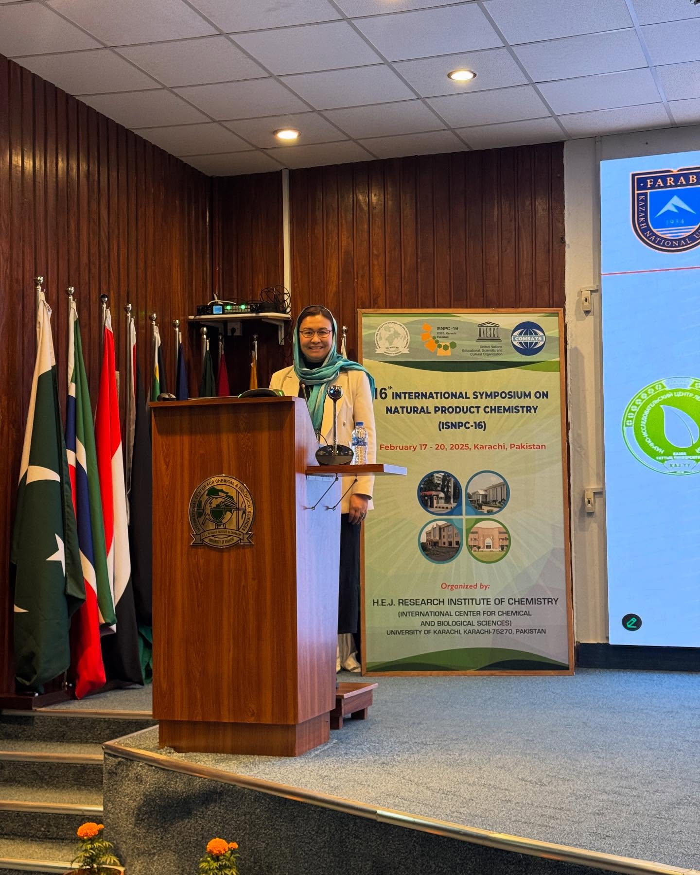 Giving an invited lecture at 16 th International Symposium on Natural Product Chemistry, ICCBS