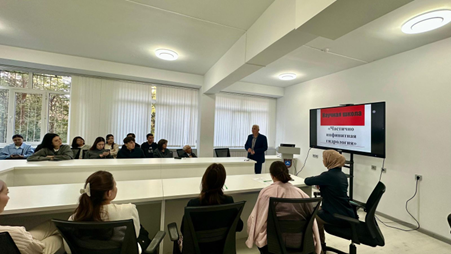 A Series of Lectures by Associate Professor Vitaly Aleksandrovich Khaustov from RSHU Has Started at Al-Farabi KazNU