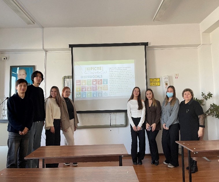 ТДМ-2 бағдарламасы іске асыру шеңберінде, «Қолданбалы энзимология» пәнін оқу кезінде «06В05103 – Биотехнология» мамандығының 3 курс студенттерімен «Аштықты жою, тағам өнімдерінің қауіпсіздігін қамтамасыз ету және олардың сапасын жақсарту, сондай-ақ ауыл шаруашылығының тұрақты дамуына көмектесу мәселелерін шешуге энзимологияның қосқан үлесі» тақырыбында дәріс өткізілді.