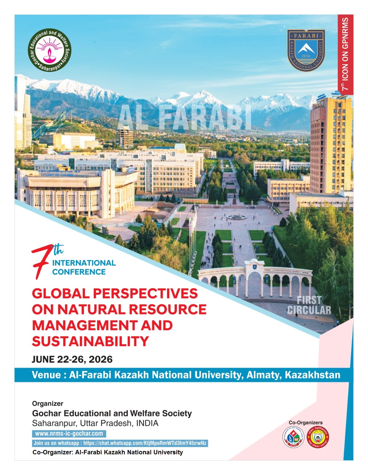 7-ші Халықаралық конференция «Табиғи ресурстарды басқару және тұрақты даму бойынша жаһандық көзқарастар» (Global Perspectives on Natural Resource Management and Sustainability)