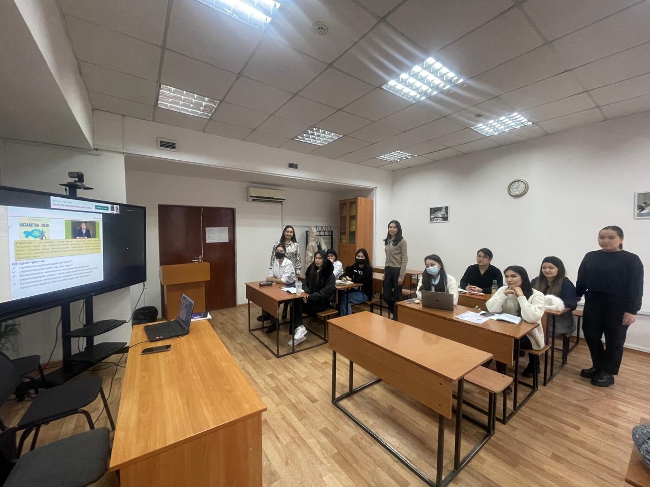 Master's students of the Far East Department held an open educational hour dedicated to the Independence Day of the Republic of Kazakhstan