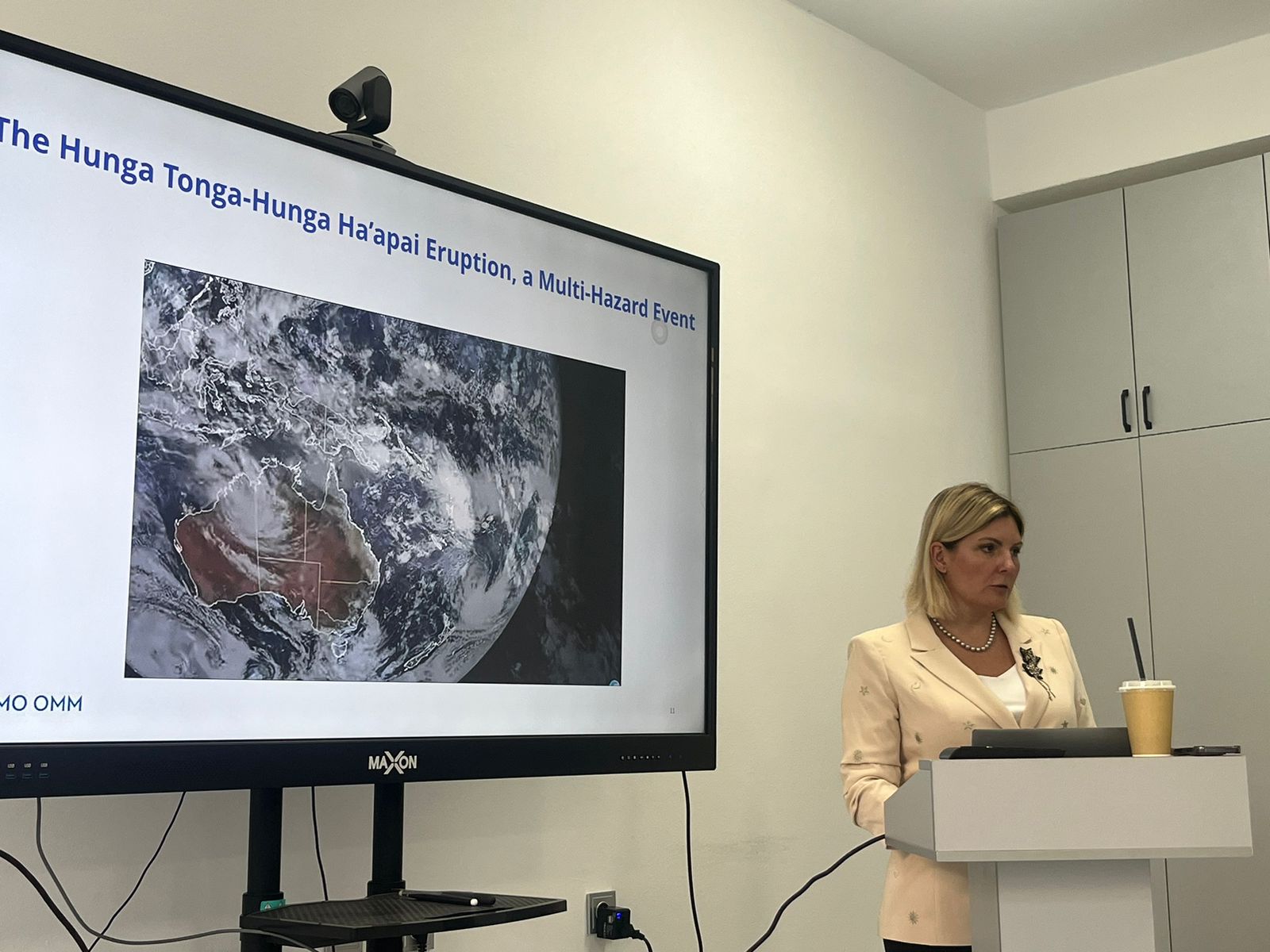 Leadership Lecture by Natalia Donoho, Head of the WMO Space Programme, an expert in multilateral coordination of space observations on the topic: Activities of the World Meteorological Organization and opportunities for cooperation and training