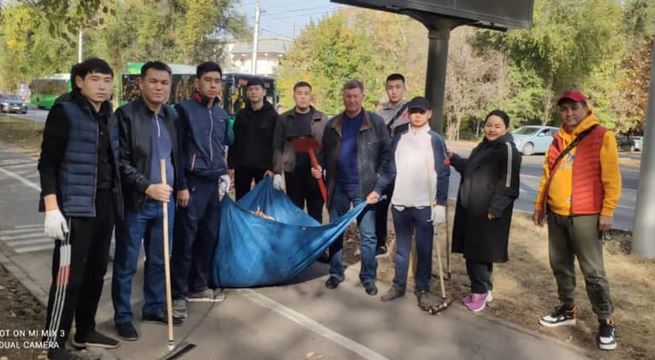 Cleaning day at Al-Farabi Kazakh National University