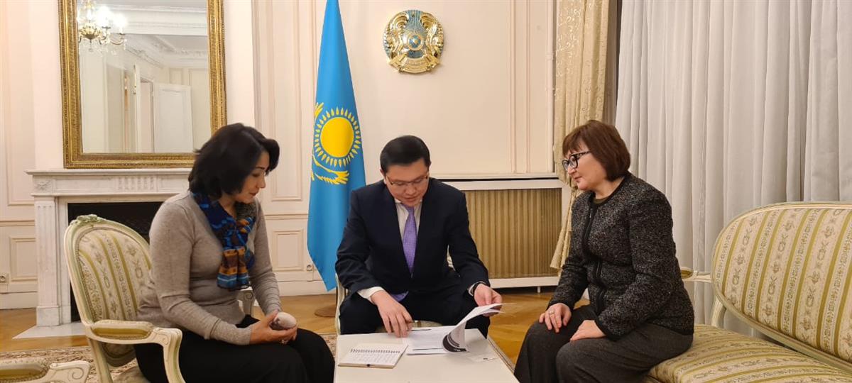 Meeting with the adviser of the permanent mission of the Republic of Kazakhstan to Unesco in Paris (France)