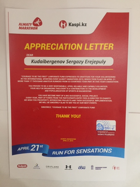 Al-Farabi KazNU Lecturer Participates in Almaty Marathon as a Volunteer