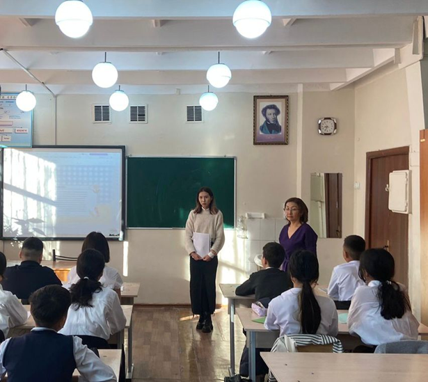 ТДМ 4 аясында мектеп оқушыларына арналған «Заң мен тәртіп – қоғам тірегі» атты дәріс өтті