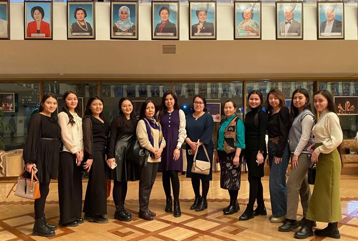 Teachers and students of the Department of Biotechnology at the M.Auezov Kazakh State Academic Drama Theater
