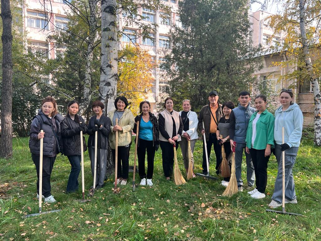 Traditional cleanup day in the town of KazNU